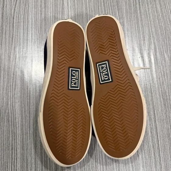 รองเท้าผ้าใบ POLO RALPH LAUREN แท้ 💯 เบอร์ UK 7.5 EU 41.5 cm 26.5 คนเท้า 26 27 ใส่ได้ สภาพใหม่มาก ผ้าลูกฟูกสีกรมเข้มม้าสีเขียว พื้นเต็มครับ รูปที่ 5