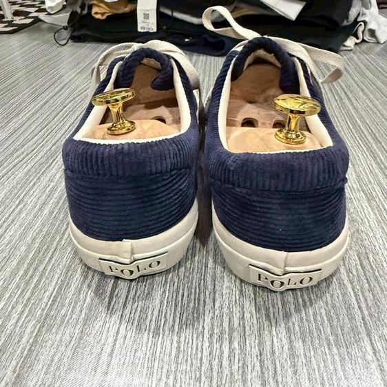 รองเท้าผ้าใบ POLO RALPH LAUREN แท้ 💯 เบอร์ UK 7.5 EU 41.5 cm 26.5 คนเท้า 26 27 ใส่ได้ สภาพใหม่มาก ผ้าลูกฟูกสีกรมเข้มม้าสีเขียว พื้นเต็มครับ รูปที่ 4
