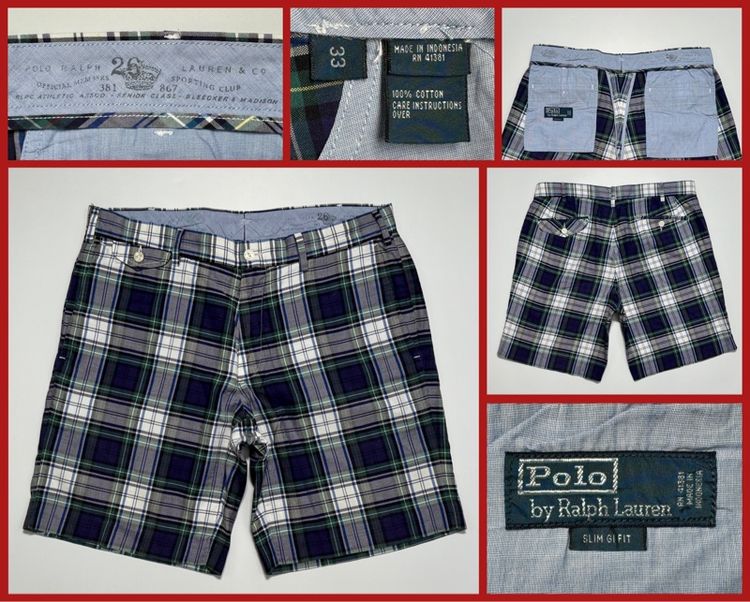 กางเกงขาสั้น POLO RALPH LAUREN ของแท้ ลายสก๊อตสวย