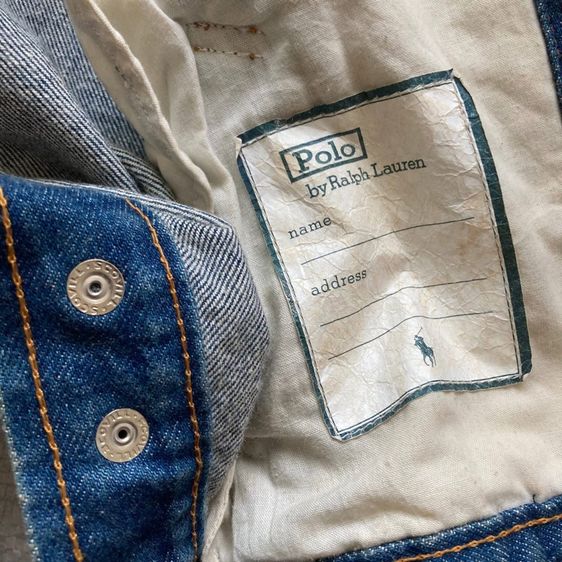 เสื้อแจ็คเก็ตยีนส์ POLO RALPH LAUREN แท้ 💯 size วัดจริงขนาด อก 18 ยาว 19 นิ้ว สภาพดีมาก ปกลูฟูก ผ้าสีเฟดสวย ตัดเย็บดีมาก ดีเทลสวย รูปที่ 6