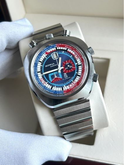 SORNA Bullhead World Timer  Chronograph Vintage Watch 1970's รูปที่ 2