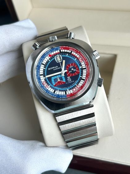 SORNA Bullhead World Timer  Chronograph Vintage Watch 1970's รูปที่ 4