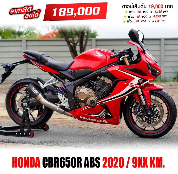 HONDA CBR650R ABS ปี 2020 9xx KM. พร้อมของแต่งเต็ม