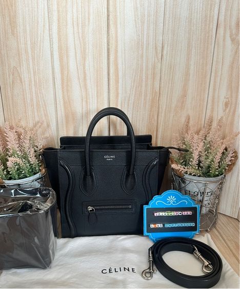 Celine luggage nano black with dust bag