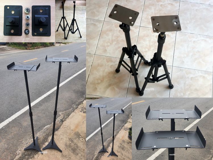 ขาตั้งลำโพงเหล็ก แบบถาดหนีบ 12-22cm ปรับระดับได้ 70-120 cm