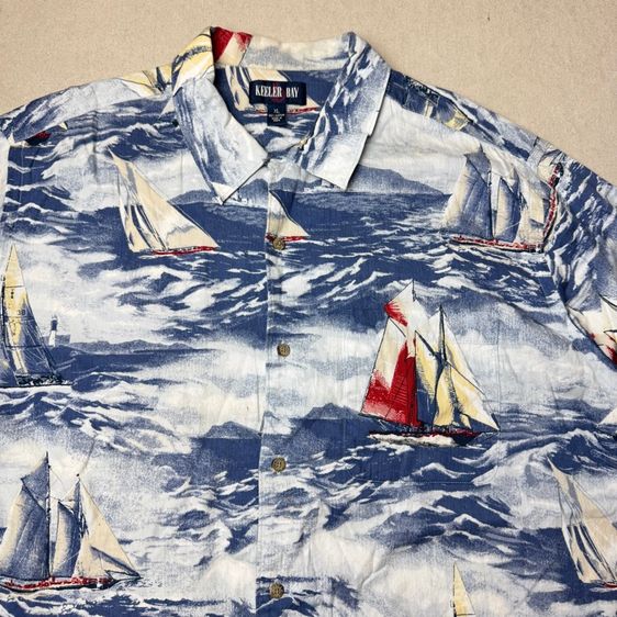 เสื้อเชิ้ต​ Keeler Bay Size XL ลายเรือสวย ใส่สบาย