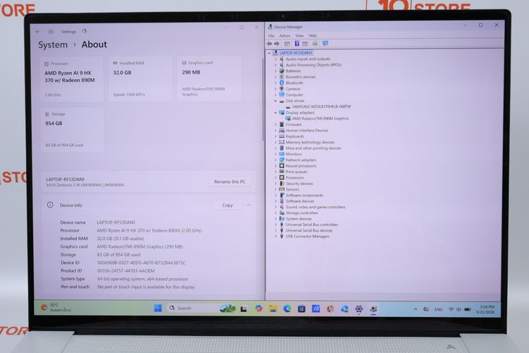 ASUS ZENBOOK S 16 OLED Ryzen AI 9 HX 370 RAM32.1TB รูปที่ 3