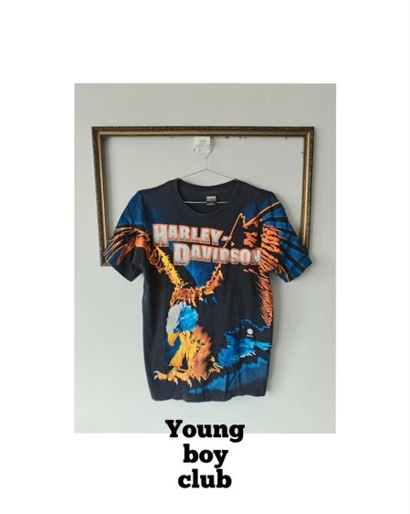 เสื้อทีเชิ้ต M ดำ แขนสั้น Harley​ davidson​ vtg.tee