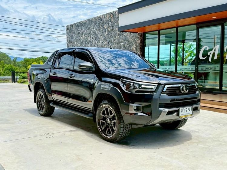 Toyota Hilux Revo 2021 Double Cab 4x4 2.8 Rocco Pickup ดีเซล ไม่ติดแก๊ส เกียร์อัตโนมัติ ดำ รูปที่ 3