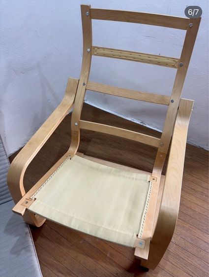 🔥 IKEA POÄNG พัวแอง อาร์มแชร์, วีเนียร์เบิร์ช ฮิลลาเรียด แอนทรา สภาพดีแข็งน่าใช้แนะนำเลยค่า  รูปที่ 6