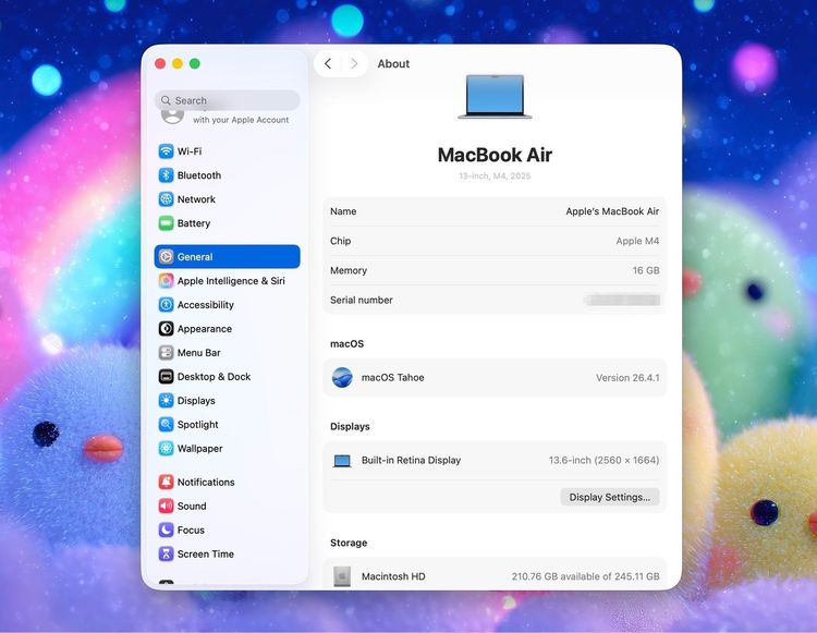 MacBook Air 13.6-inch M4 2025 Ram16GB SSD256GB SkyBlue apple care 29 April 2027  รูปที่ 12