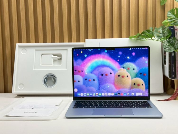 แมค โอเอส 16 กิกะไบต์ อื่นๆ ใช่ MacBook Air 13.6-inch M4 2025 Ram16GB SSD256GB SkyBlue apple care 29 April 2027 
