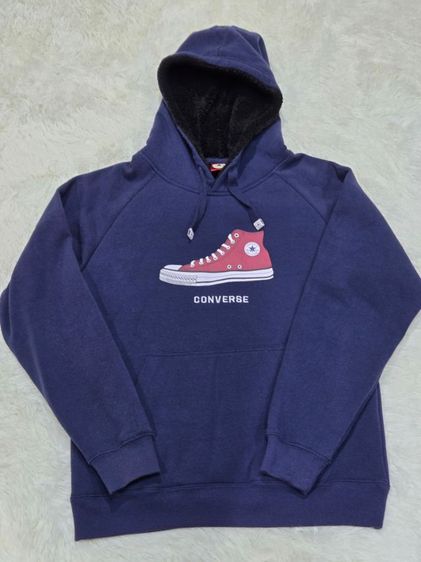 อื่นๆ แขนยาว เสื้อแจ็คเก็ต | เสื้อคลุม อื่นๆ เสื้อฮู้ดดี้ (Hoodie) แบรนด์ CONVERSE สีน้ำเงิน Size M มือสอง