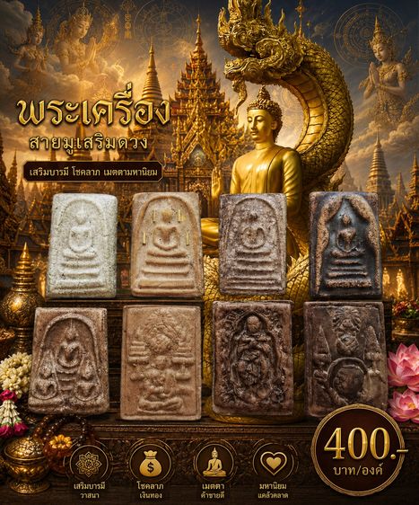 สมเด็จหลังกาบหมาก ฝังตะกรุด เกศเอียงทะลุซุ้ม หวกม่าน หน้านางพญา ฉัตรคู่ สวดคาถา ร.5 จปร.