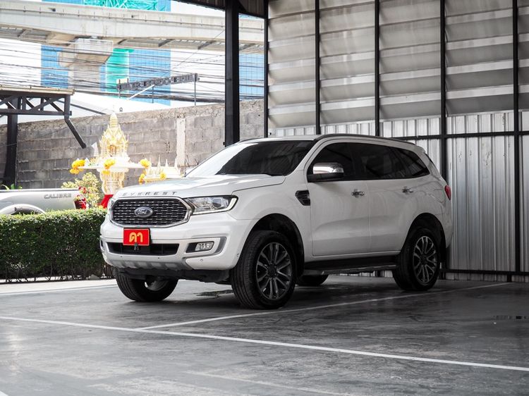 Ford Everest 2022 2.0 Titanium Plus 4WD Utility-car ดีเซล ไม่ติดแก๊ส เกียร์อัตโนมัติ ขาว