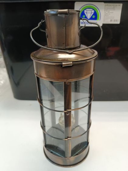 ตะเกียง Vintage Copper Nautical Oil Lantern Lamp 5 Sided Glass 11.5” Hong Kong