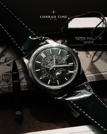 New Patek Grand Complications 6159G-001 Perpetual Calendar Skeletonized Dial Black Fabric Strap 2025 39.5mm. Fullset  รูปที่ 3