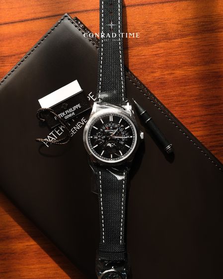 New Patek Grand Complications 6159G-001 Perpetual Calendar Skeletonized Dial Black Fabric Strap 2025 39.5mm. Fullset  รูปที่ 5