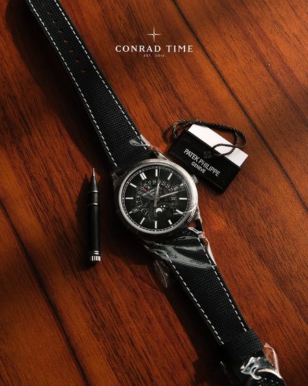 New Patek Grand Complications 6159G-001 Perpetual Calendar Skeletonized Dial Black Fabric Strap 2025 39.5mm. Fullset 