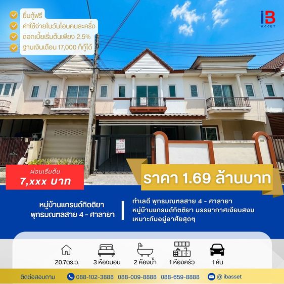 ไม่มี 2011 ขายทาวน์โฮม 2 ชั้น ทำเลดี พุทธมณฑลสาย 4 – ศาลายา