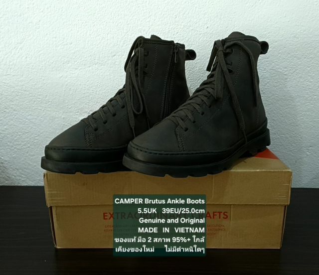 CAMPER Brutus Ankle Boots, Unisex 5.5UK 39EU(25.0cm) Original ของแท้ มือ 2 สภาพใกล้เคียงของใหม่, รองเท้า CAMPER หนังแท้สีเขียวขี้ม้า สวยมาก รูปที่ 5