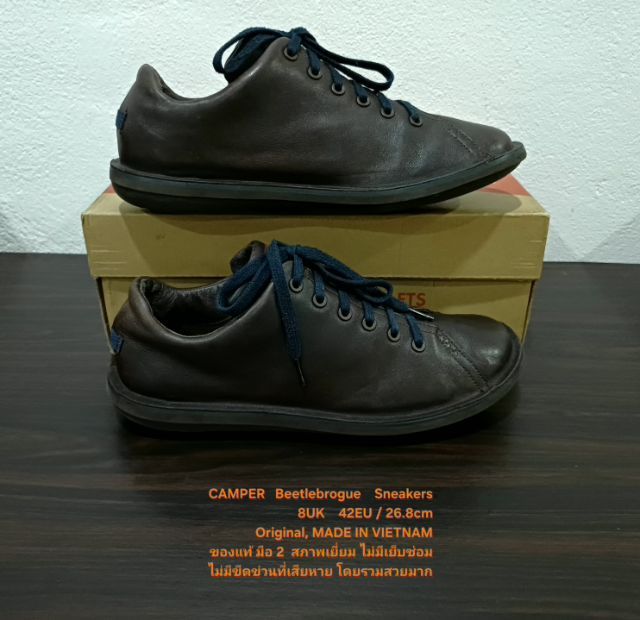 CAMPER Beetle Sneakers, Men's 8UK 42EU(26.8cm) Original ของแท้ มือ 2 สภาพเยี่ยม, รองเท้า CAMPER หนังแท้ พื้นดี ไม่มีเย็บซ่อม โดยรวมสวยมาก รูปที่ 15