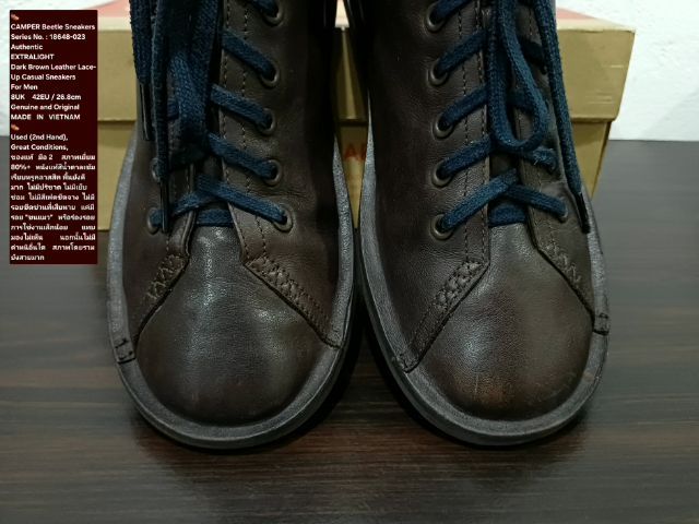 CAMPER Beetle Sneakers, Men's 8UK 42EU(26.8cm) Original ของแท้ มือ 2 สภาพเยี่ยม, รองเท้า CAMPER หนังแท้ พื้นดี ไม่มีเย็บซ่อม โดยรวมสวยมาก รูปที่ 7