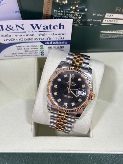 Rolex Datejust King 36mm.หน้าดำ หลักเพชร กล่องใบครบ สภาพสวย รูปที่ 2