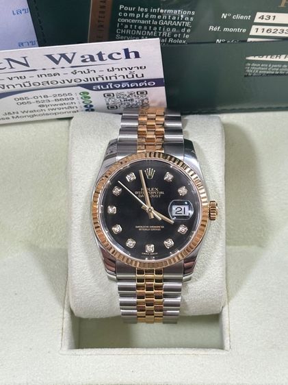 Rolex Datejust King 36mm.หน้าดำ หลักเพชร กล่องใบครบ สภาพสวย