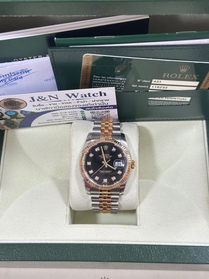 Rolex Datejust King 36mm.หน้าดำ หลักเพชร กล่องใบครบ สภาพสวย รูปที่ 5