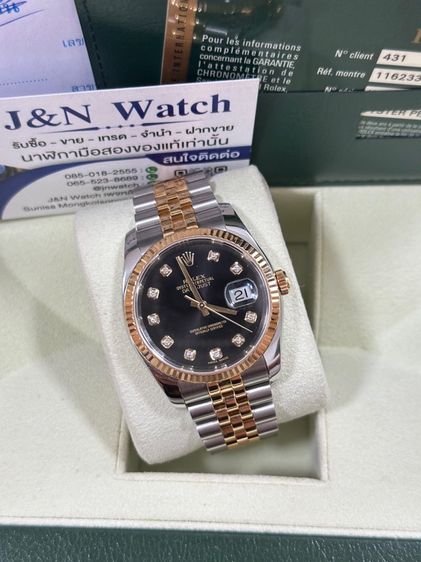 Rolex Datejust King 36mm.หน้าดำ หลักเพชร กล่องใบครบ สภาพสวย รูปที่ 3
