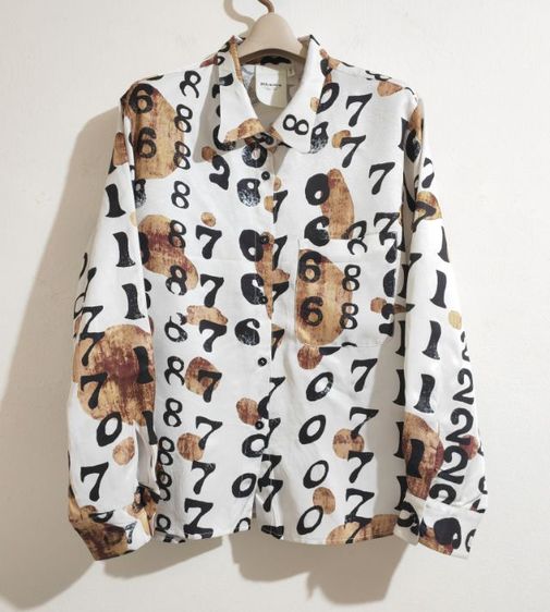 แขนยาว อื่นๆ M เสื้อเชิ้ตและเสื้อผู้หญิง อื่นๆ เชิ้ตหญิงพิมพ์ลายกราฟิกตัวเลข
