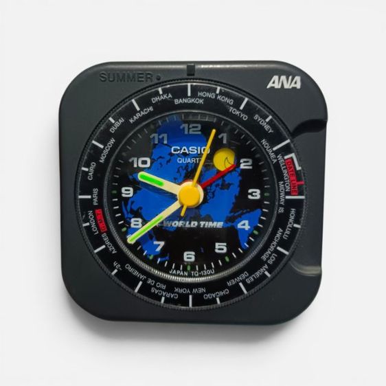 นาฬิกา Casio TQ-130U World Time Vintage Alarm Clock Quartz Movement