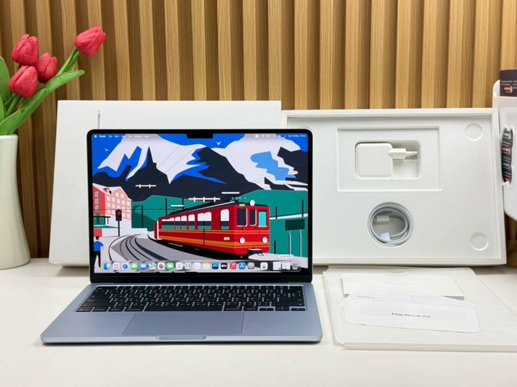 แมค โอเอส 16 กิกะไบต์ อื่นๆ ใช่ MacBook Air 13.6-inch M4 2025 Ram16GB SSD256GB SkyBlue apple care 29 April 2027