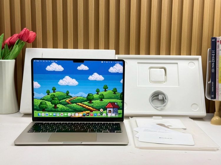 Apple แมค โอเอส 16 กิกะไบต์ อื่นๆ ไม่ใช่ MacBook Air 13.6-inch M2 2022 Ram16GB SSD256GB Starlight 