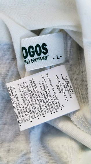 เสื้อยืดสีขาว แบรนด์ LOGOS ( PLAY OUTDOOR )  ลายกราฟิกแคมป์ปิ้ง. size L รูปที่ 7
