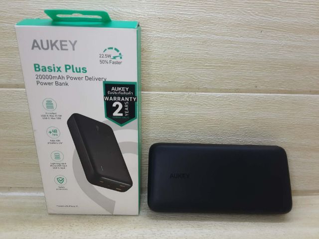 สุดคุ้มPOWER BANK 20000ma AUKEY  BASIX PLUS รุ่นใหม่รองรับชาร์จไวPD22.5w สภาพใหม่ ขาย900บาทจาก2090