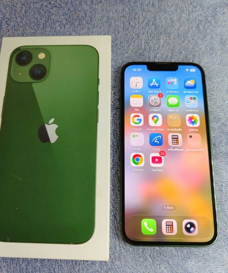 Iphone 13 แบตแท้100 128g สีเขียง อุปกรณ์ครบกล่อง