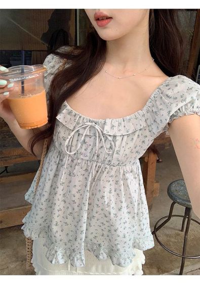 เสื้อแขนตุ๊กตาลายดอก รูปที่ 4
