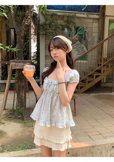 เสื้อแขนตุ๊กตาลายดอก รูปที่ 8