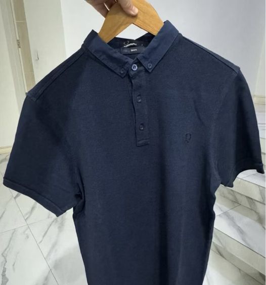 เสื้อโปโลคอปก Fred Perry สีกรมเข้มฟอก Size M รุ่น Slim fit