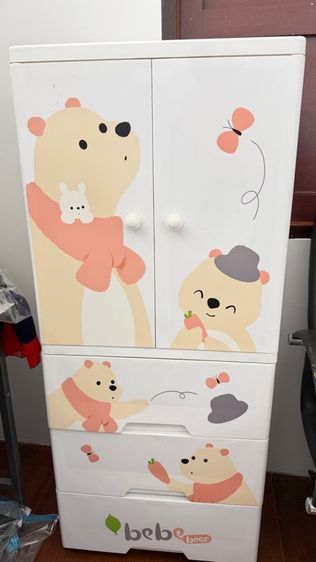 🧸 ขายตู้เสื้อผ้าพลาสติกเด็ก มือ 2 รูป Bebe Bear