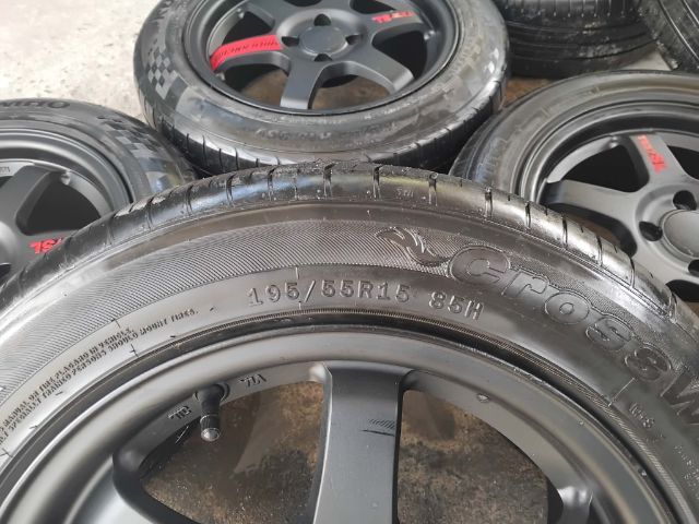 15" TE37 กว้าง 7 สีดำด้านพร้อมยางปี 23