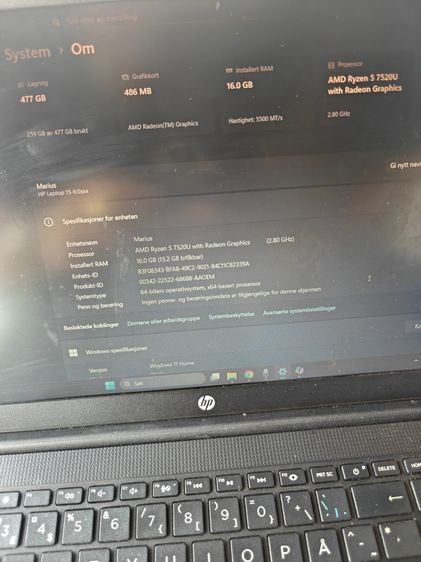 HP 15,6" 2025. Ryzen 7250 - 16gb ddr5  รูปที่ 4