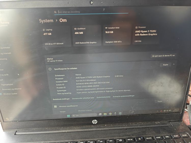 HP 15,6" 2025. Ryzen 7250 - 16gb ddr5  รูปที่ 5