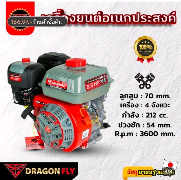 ขายเครื่องยนต์เอนกประสงค์ แรง 8.5 ph แบบดึงสตาร์ทและสตาร์ทกุญแจ  สภาพใหม่ พึ่งซื้อมาแค่ 5 เดือน รูปที่ 12