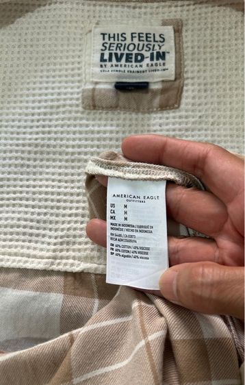 🌈 เสื้อเชิ้ตแขนยาว เสื้อลายสก๊อต แบรนด์ American Eagle(อเมริกันอีเกิ้ล) 🌈second hand🌈 รูปที่ 9