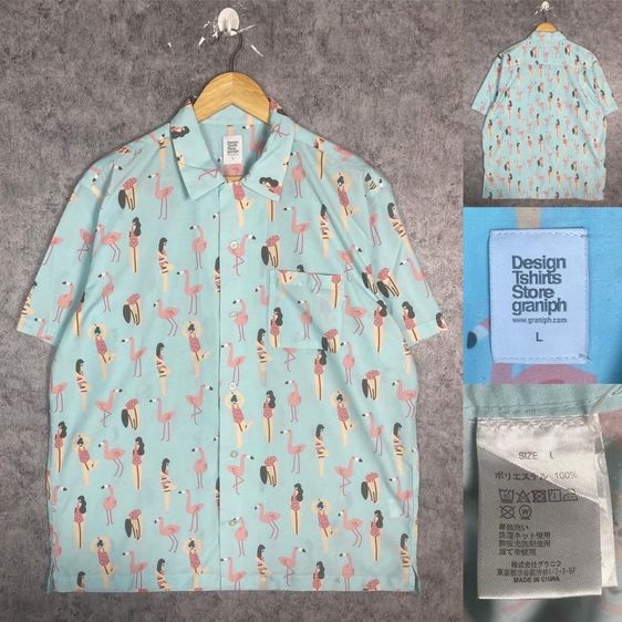 แขนสั้น เสื้อเชิ้ต เสื้อวินเทจ