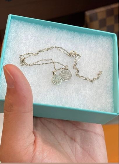 เงิน สร้อยคอและจี้ Tiffany Co. รุ่น Return to Tiffany Circle Duo Pendant