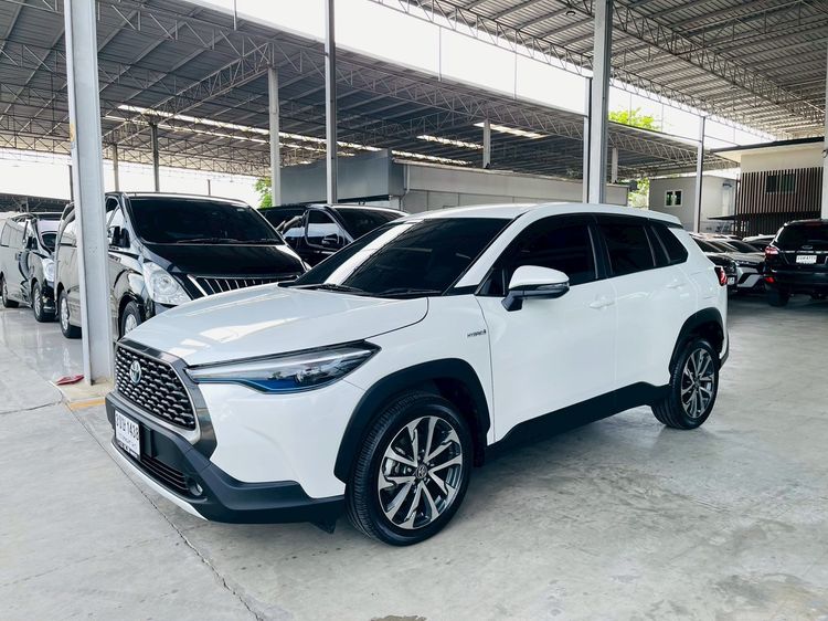 รถ Toyota Corolla Cross 1.8 Hybrid Premium สี ขาว